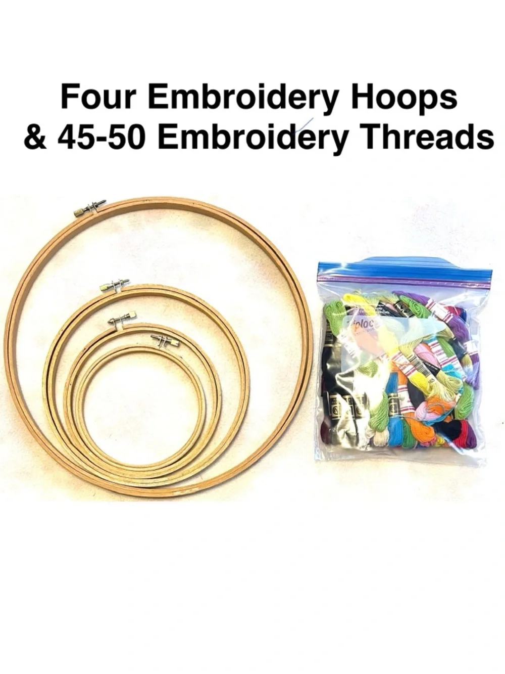 Embroidery Hoops Frames Thread Cross Stitch Art Craft Bundle Lot